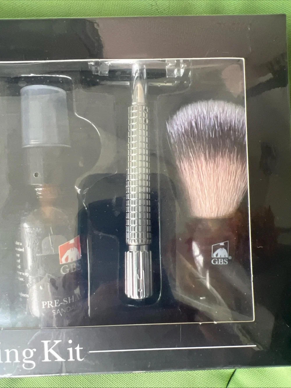 G.B.S Men’s Shaving Kit - Sandalwood-Brush, DE Razor, Oil, A/S, Shave Cream NIB